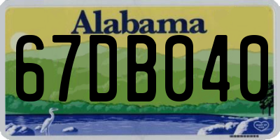 AL license plate 67DB040