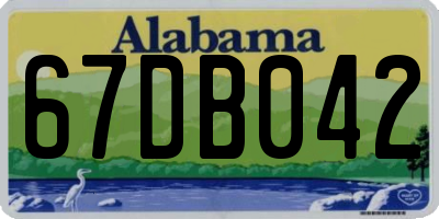 AL license plate 67DB042