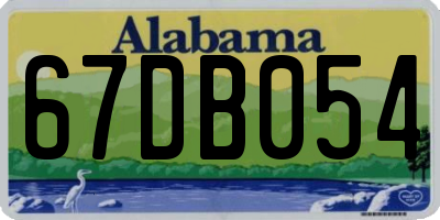 AL license plate 67DB054