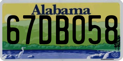 AL license plate 67DB058
