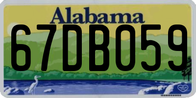 AL license plate 67DB059