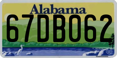 AL license plate 67DB062