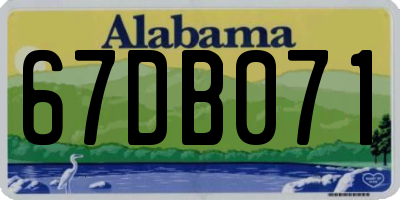 AL license plate 67DB071