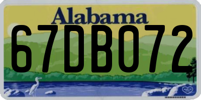 AL license plate 67DB072