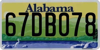 AL license plate 67DB078
