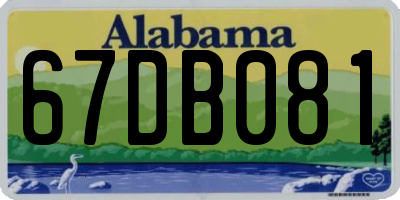 AL license plate 67DB081