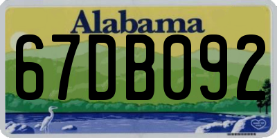 AL license plate 67DB092