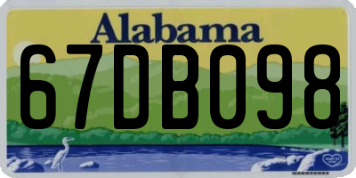 AL license plate 67DB098