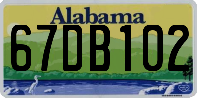 AL license plate 67DB102