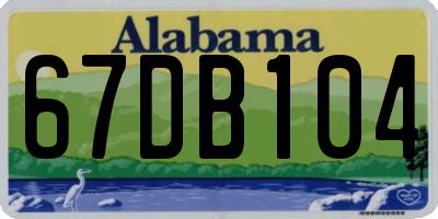 AL license plate 67DB104