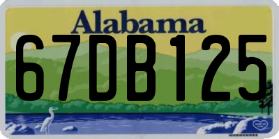 AL license plate 67DB125