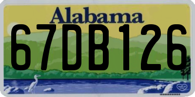 AL license plate 67DB126