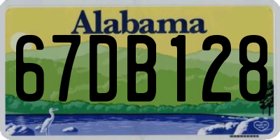 AL license plate 67DB128