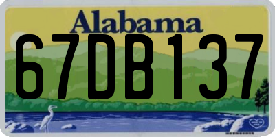 AL license plate 67DB137