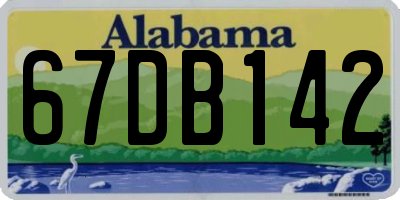 AL license plate 67DB142