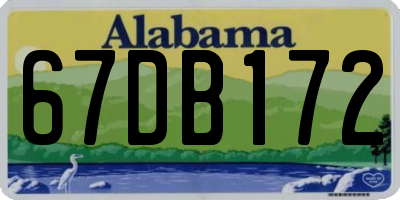 AL license plate 67DB172