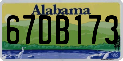 AL license plate 67DB173