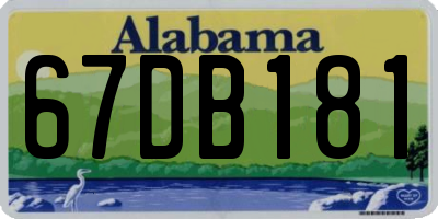 AL license plate 67DB181