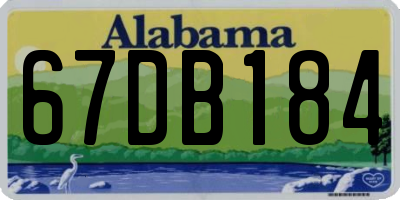 AL license plate 67DB184