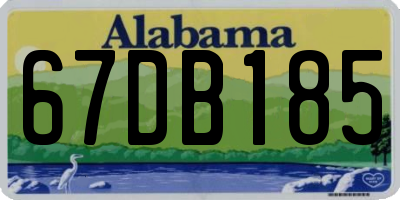 AL license plate 67DB185