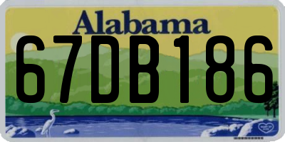 AL license plate 67DB186