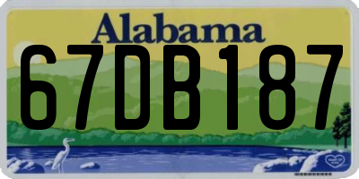 AL license plate 67DB187