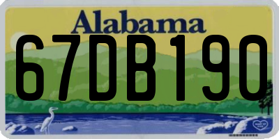 AL license plate 67DB190