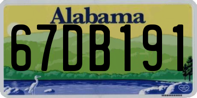 AL license plate 67DB191