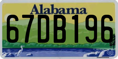 AL license plate 67DB196