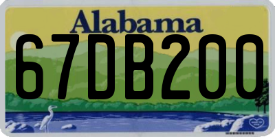 AL license plate 67DB200