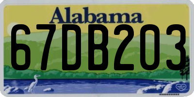 AL license plate 67DB203