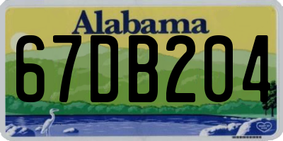 AL license plate 67DB204