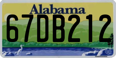 AL license plate 67DB212
