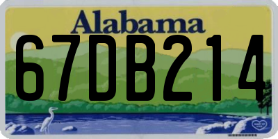 AL license plate 67DB214