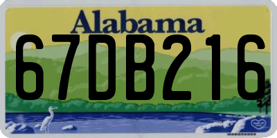 AL license plate 67DB216