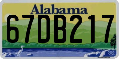 AL license plate 67DB217