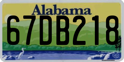 AL license plate 67DB218