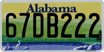 AL license plate 67DB222