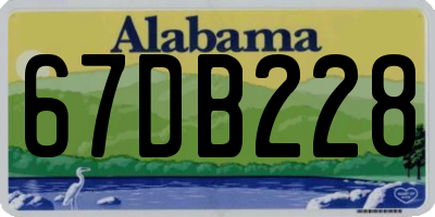 AL license plate 67DB228