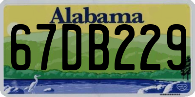 AL license plate 67DB229