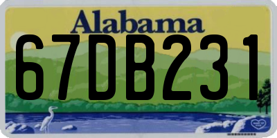 AL license plate 67DB231