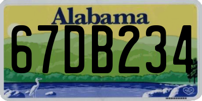 AL license plate 67DB234
