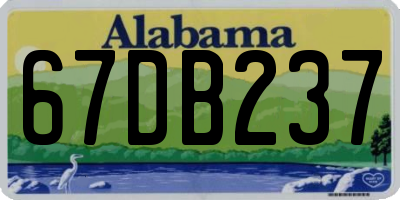 AL license plate 67DB237