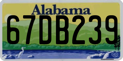 AL license plate 67DB239