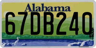 AL license plate 67DB240