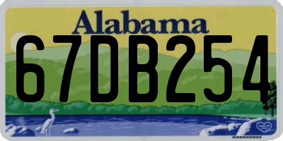 AL license plate 67DB254