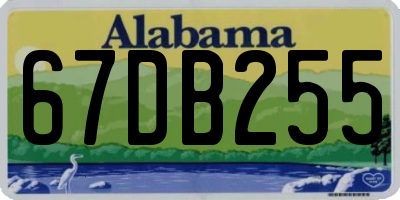 AL license plate 67DB255
