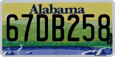 AL license plate 67DB258
