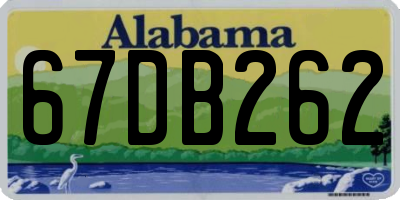 AL license plate 67DB262