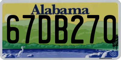 AL license plate 67DB270